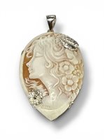 Pendant Mandile 1922 Woman Cammei  in Silver Conchiglia 2MCICM233.4